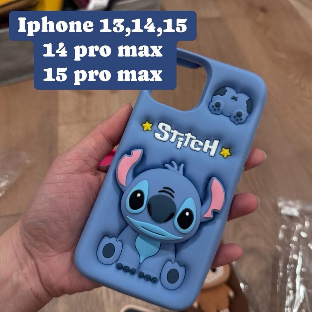 Stitch Blue Phone Case for iPhone 13, 14, 15 Pro Max